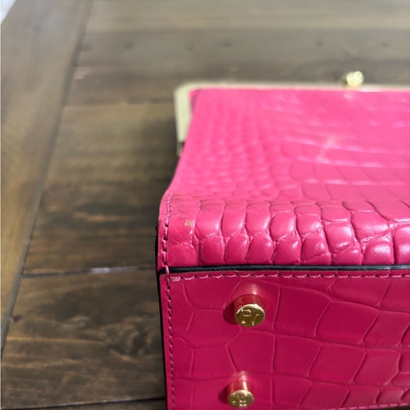 Frances Valentine Hot Pink Croc-Embossed Satchel Bag - Picture 8 of 8